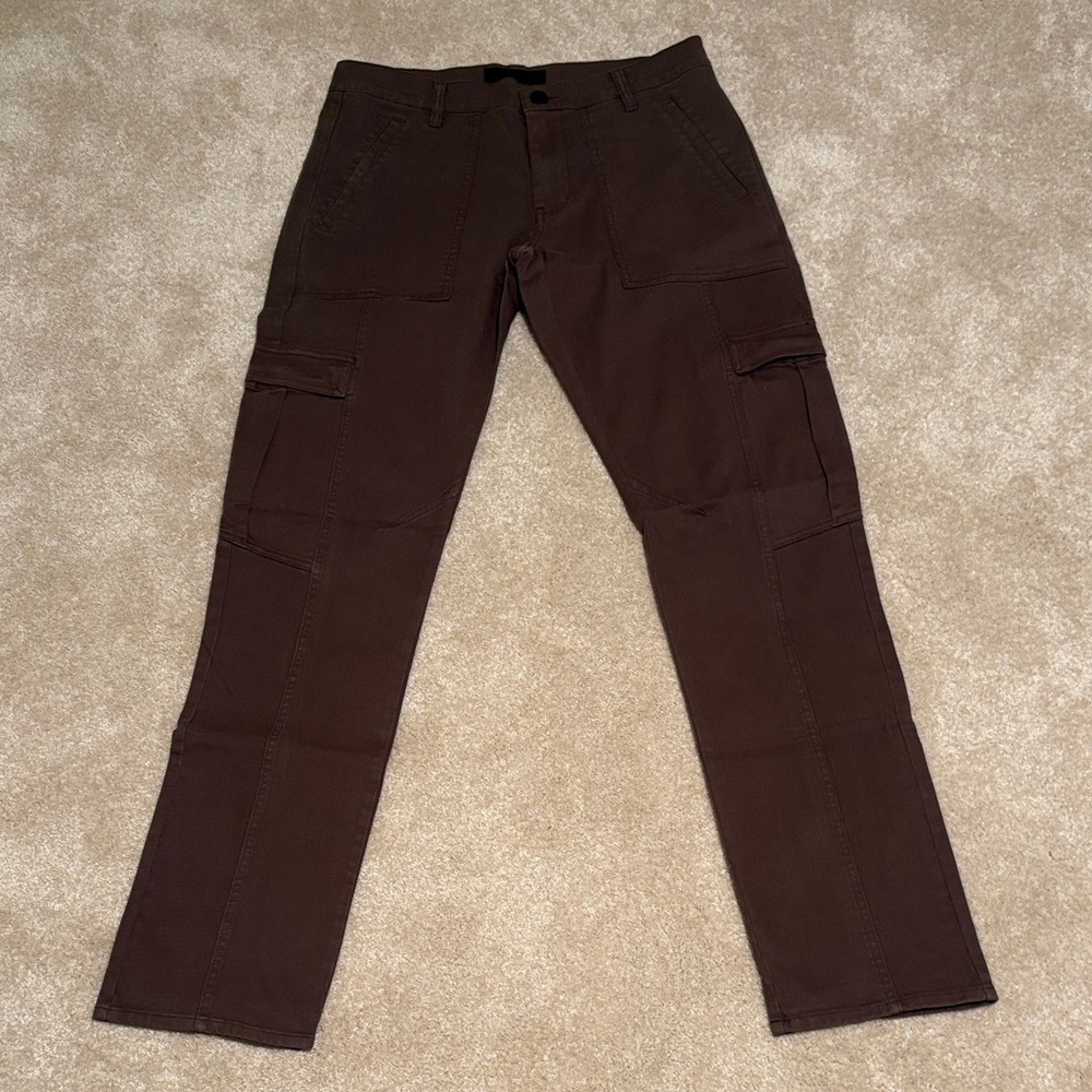 J Brand Men's Dark Brown Cargo Pants. 33W. New Unworn Condition.